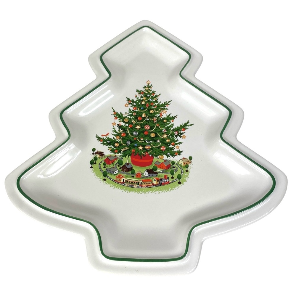 Phaltzgraff Christmas Heritage Collection Xmas Tree Shaped Serving Plate 10 1/4”